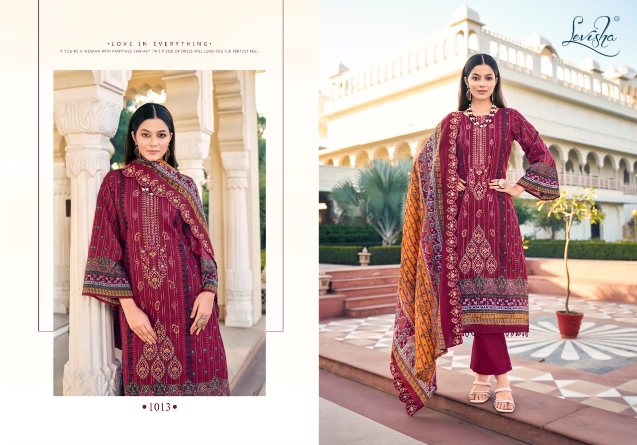 Madhubala By Levisha Cambric Cotton Printed Dress Material Suppliers In India